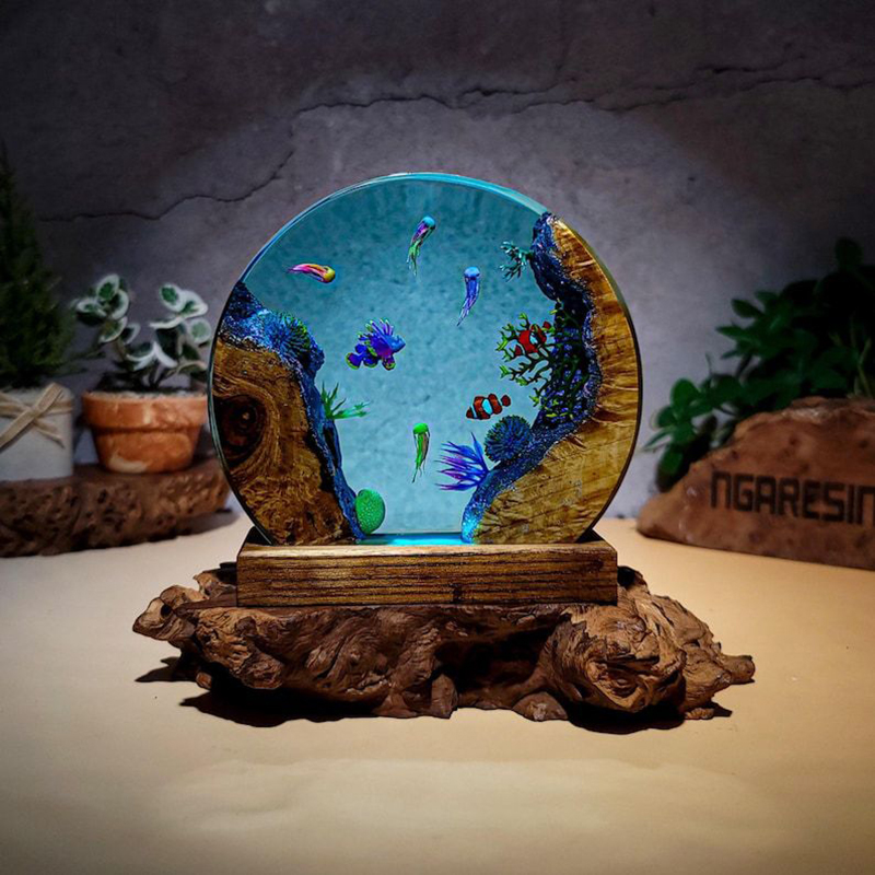 Lighting Christmas Decor - Ocean Aquarium Organism Resin Table Light