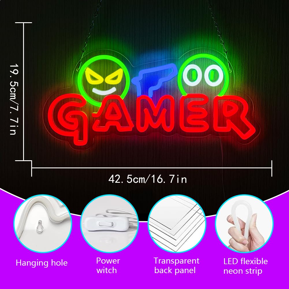 Gamer Neon Sign LED Wall Light - Lighting Christmas Decor ulasan dan harga