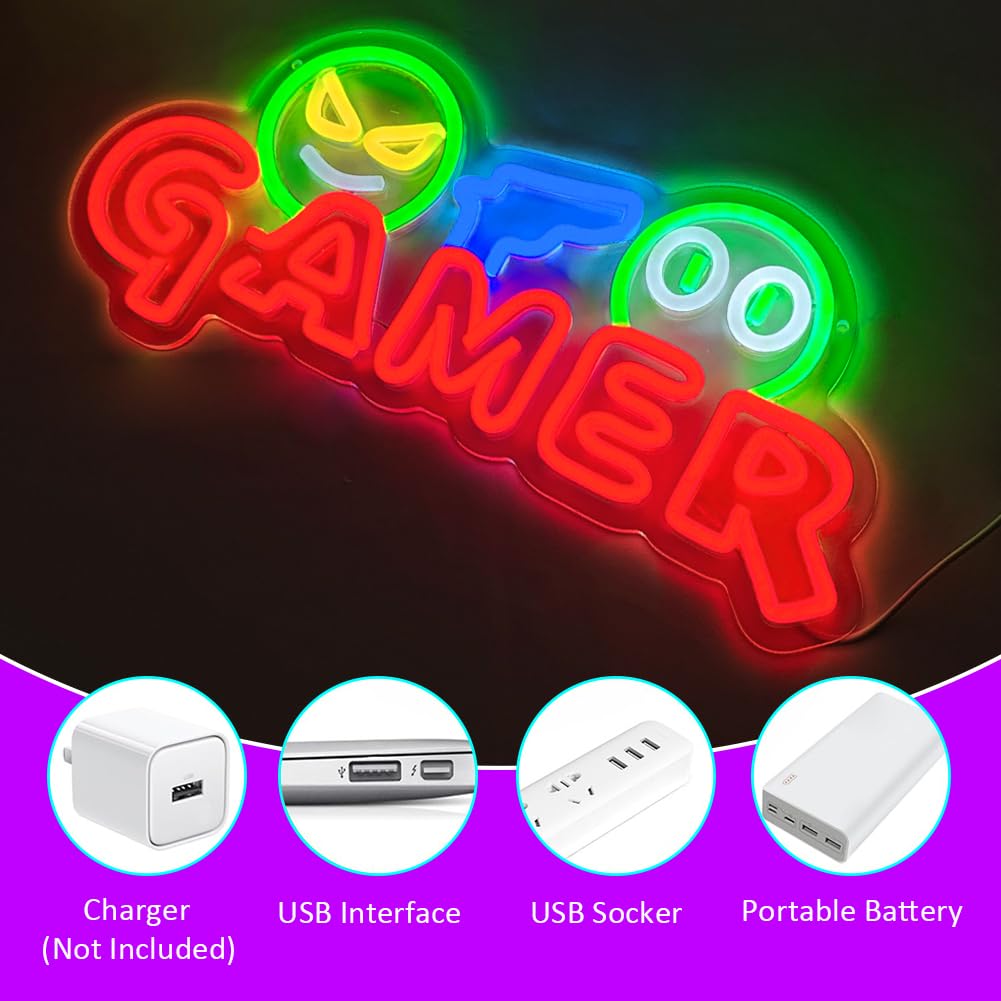 Gamer Neon Sign LED Wall Light - Lighting Christmas Decor ulasan dan harga