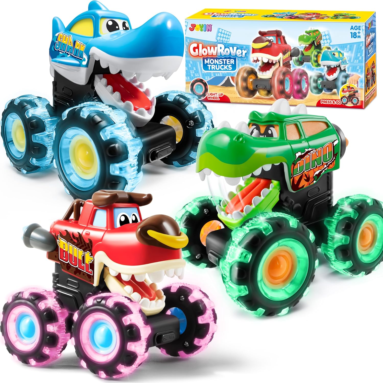 JOYFY 3 Pack Monster Truck Toy - Lighting Christmas Decor ulasan dan harga