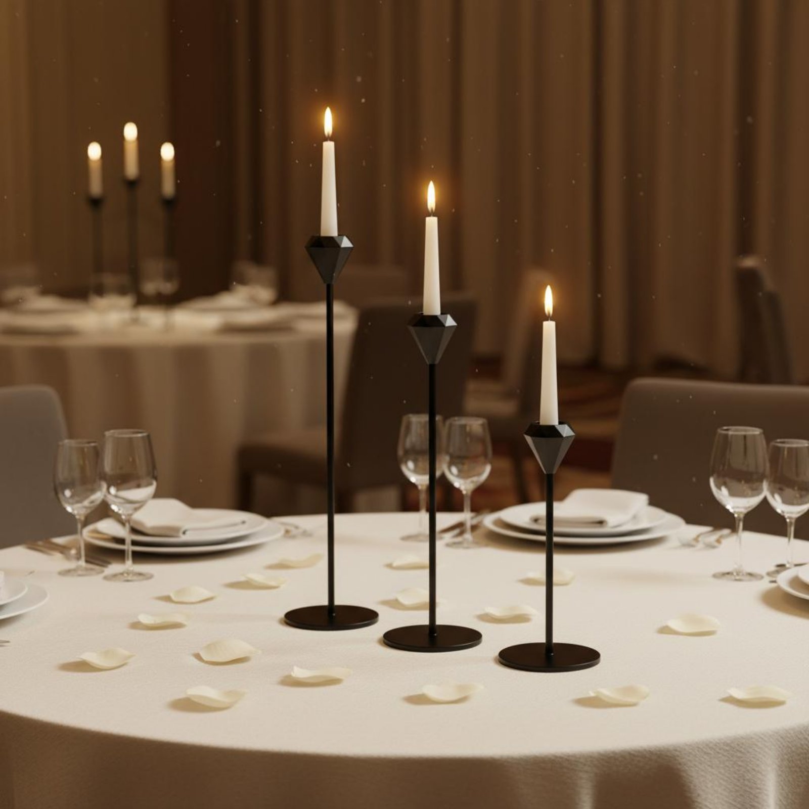 3 Pieces Crystal Top Candlesti - Candle Holder Set ulasan dan harga