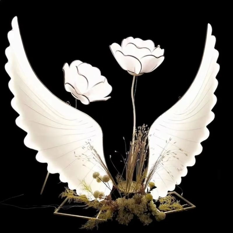 Glowing Angel Wings Light Prop - Lighting Decoration Wedding ulasan dan harga