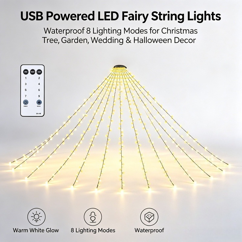 USB LED Fairy String Lights, W - Lighting Christmas Decor ulasan dan harga