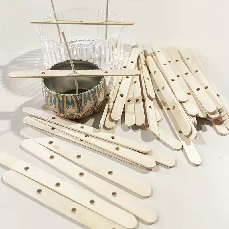 10/20/50pcs Wooden Candle Wick - Candle Holder Set ulasan dan harga