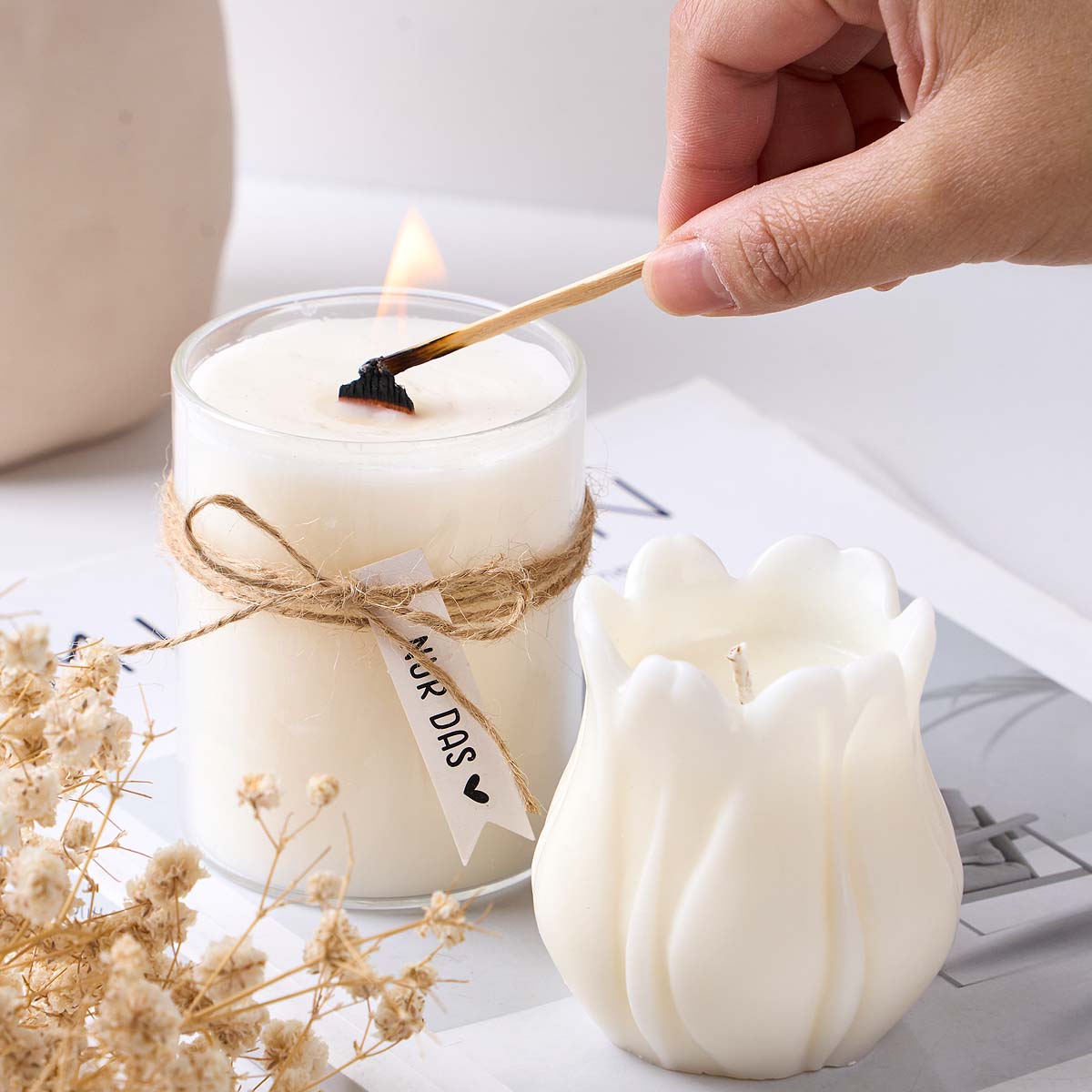 10cm 20cm Smokeless Candle Wic - Candle Holder Set ulasan dan harga