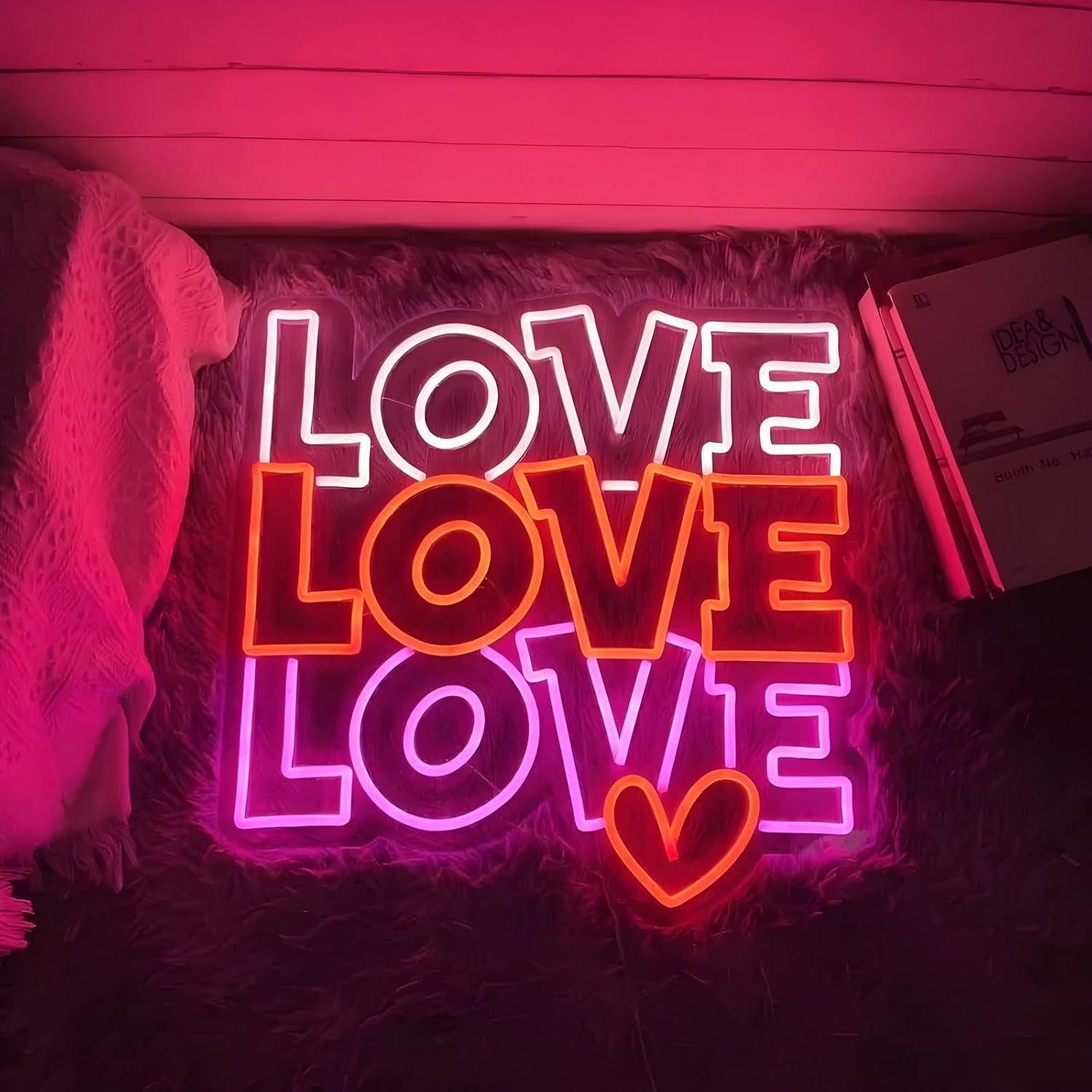 Love Neon Sign USB Dimmable LE - Lighting Decoration Wedding ulasan dan harga