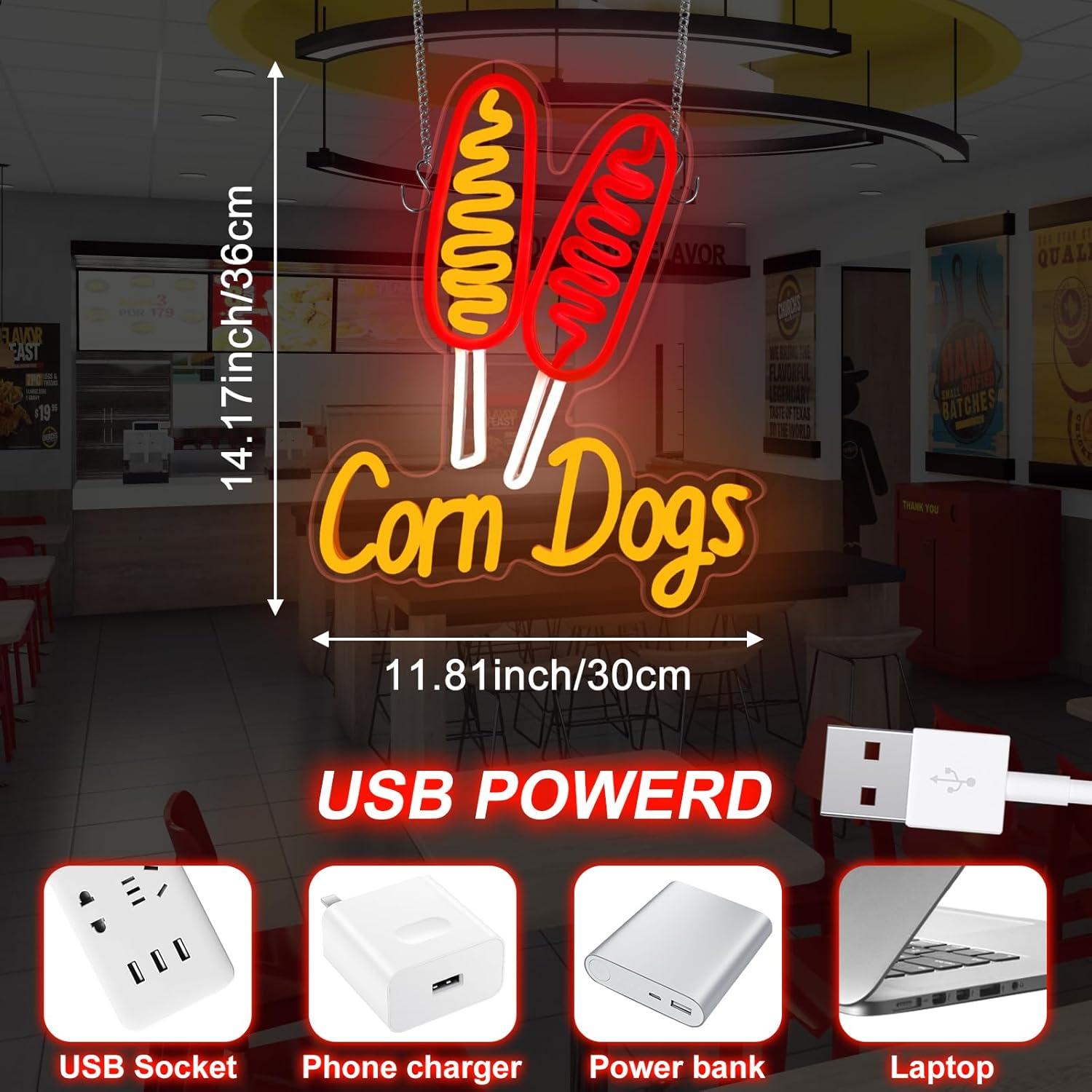 Corn Dog Neon Sign Snack USB D - Lighting Decoration Wedding ulasan dan harga